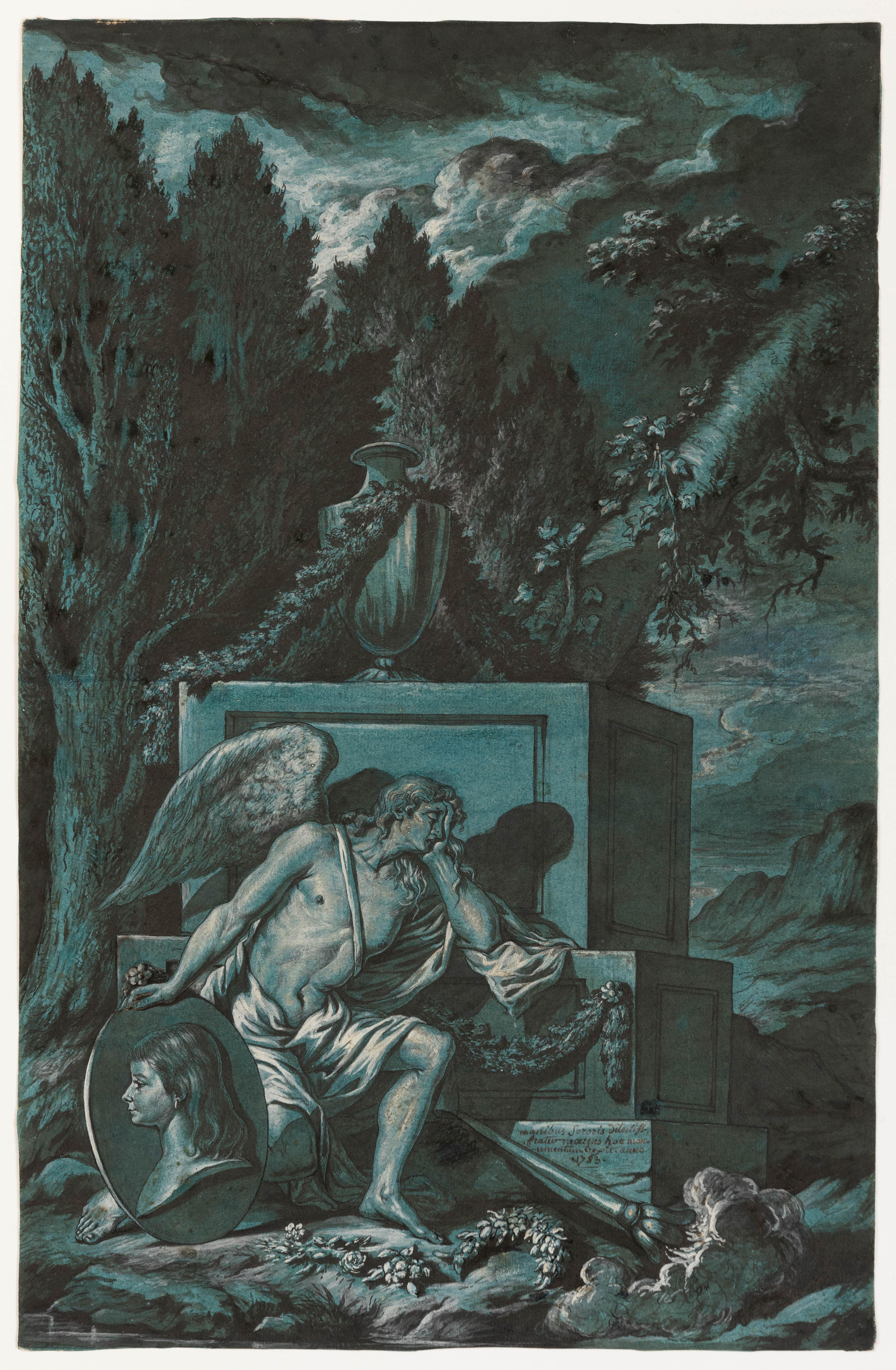 An Angel in Mourning Before a Funerary Monument